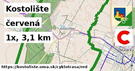 Kostolište Cyklotrasy červená 