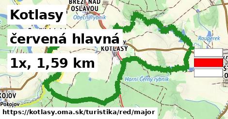 Kotlasy Turistické trasy červená hlavná