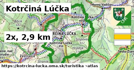 Kotrčiná Lúčka Turistické trasy  