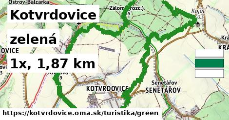 Kotvrdovice Turistické trasy zelená 