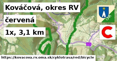 Kováčová, okres RV Cyklotrasy červená bicycle