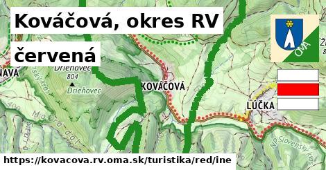 Kováčová, okres RV Turistické trasy červená iná