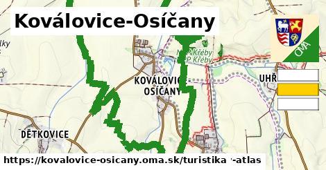 Koválovice-Osíčany Turistické trasy  
