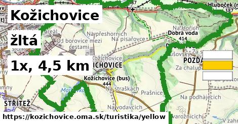 Kožichovice Turistické trasy žltá 
