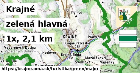 Krajné Turistické trasy zelená hlavná