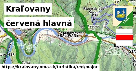 Kraľovany Turistické trasy červená hlavná