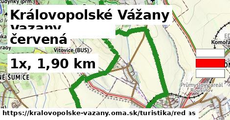 Královopolské Vážany Turistické trasy červená 
