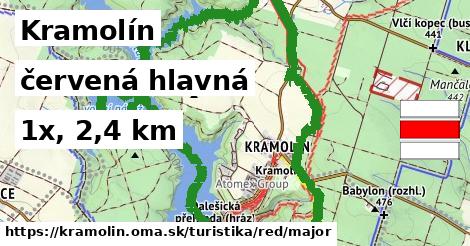Kramolín Turistické trasy červená hlavná