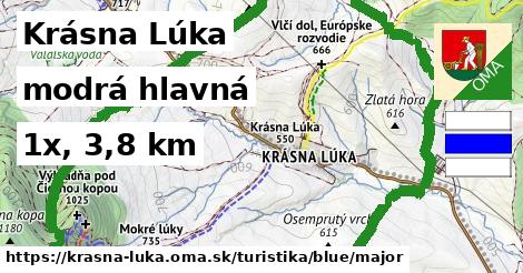 Krásna Lúka Turistické trasy modrá hlavná