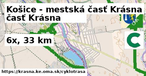 Košice - mestská časť Krásna Cyklotrasy  