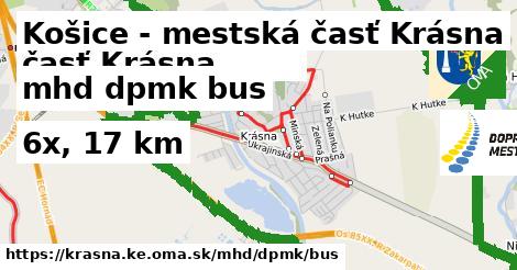 Košice - mestská časť Krásna Doprava dpmk bus