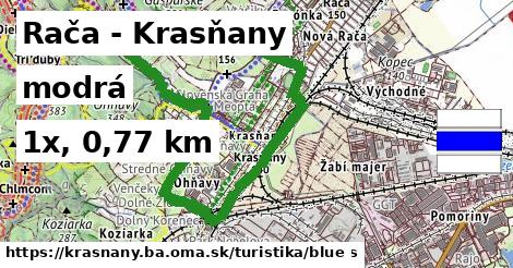 Rača - Krasňany Turistické trasy modrá 