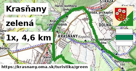 Krasňany Turistické trasy zelená 