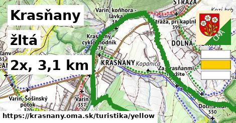 Krasňany Turistické trasy žltá 