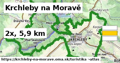 Krchleby na Moravě Turistické trasy  