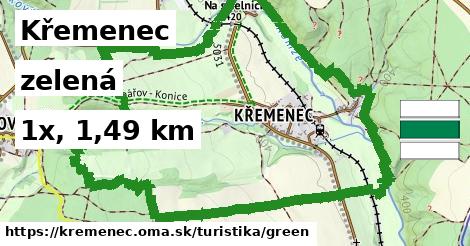 Křemenec Turistické trasy zelená 