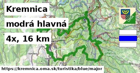 Kremnica Turistické trasy modrá hlavná