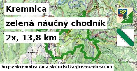 Kremnica Turistické trasy zelená náučný chodník