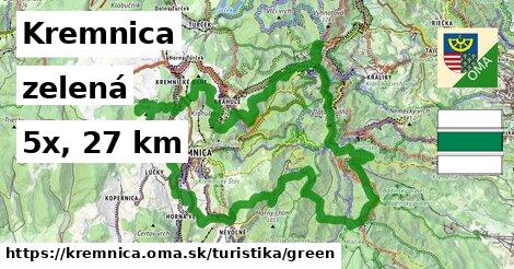 Kremnica Turistické trasy zelená 