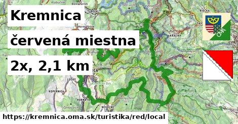 Kremnica Turistické trasy červená miestna