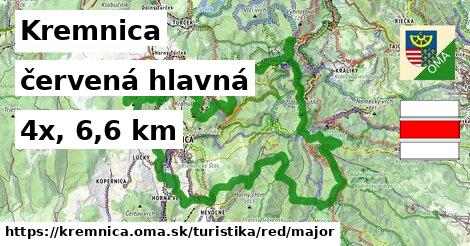 Kremnica Turistické trasy červená hlavná