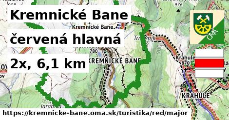 Kremnické Bane Turistické trasy červená hlavná