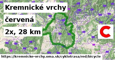 Kremnické vrchy Cyklotrasy červená bicycle