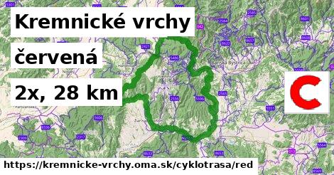 Kremnické vrchy Cyklotrasy červená 