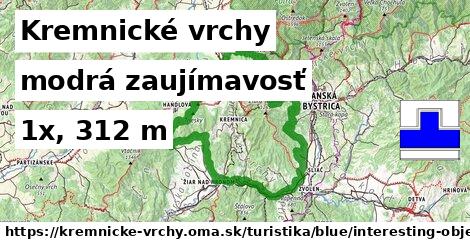 Kremnické vrchy Turistické trasy modrá zaujímavosť