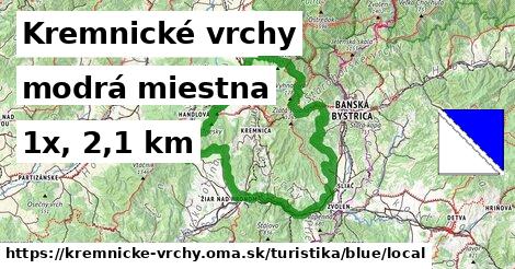 Kremnické vrchy Turistické trasy modrá miestna