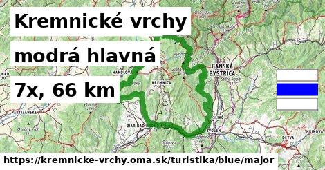 Kremnické vrchy Turistické trasy modrá hlavná