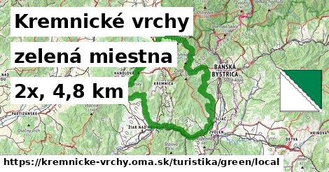 Kremnické vrchy Turistické trasy zelená miestna