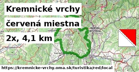 Kremnické vrchy Turistické trasy červená miestna