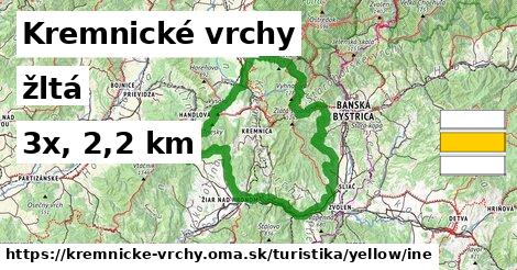 Kremnické vrchy Turistické trasy žltá iná