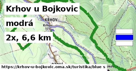 Krhov u Bojkovic Turistické trasy modrá 