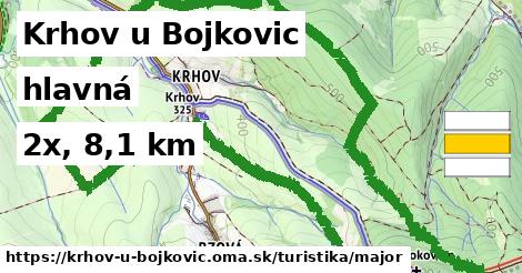 Krhov u Bojkovic Turistické trasy hlavná 