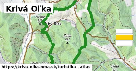 Krivá Oľka Turistické trasy  