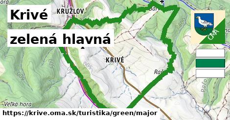 Krivé Turistické trasy zelená hlavná