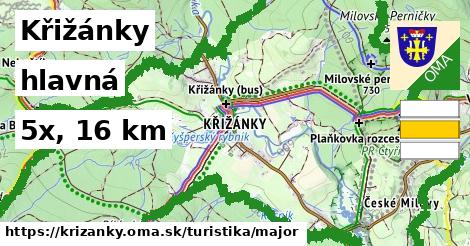 Křižánky Turistické trasy hlavná 
