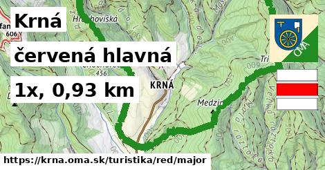 Krná Turistické trasy červená hlavná