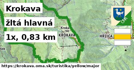 Krokava Turistické trasy žltá hlavná