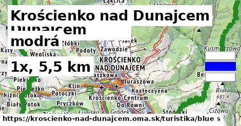 Krościenko nad Dunajcem Turistické trasy modrá 