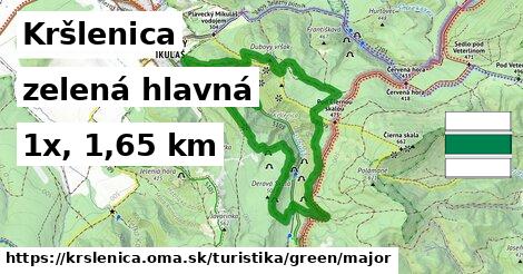 Kršlenica Turistické trasy zelená hlavná