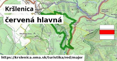 Kršlenica Turistické trasy červená hlavná