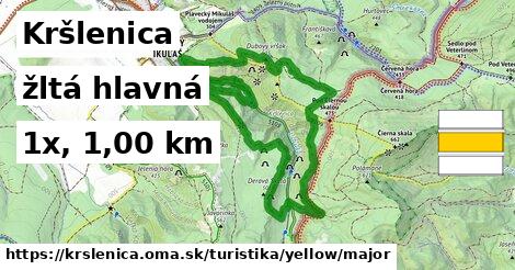 Kršlenica Turistické trasy žltá hlavná