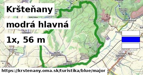 Kršteňany Turistické trasy modrá hlavná