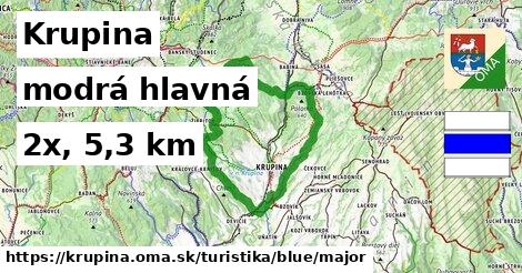 Krupina Turistické trasy modrá hlavná