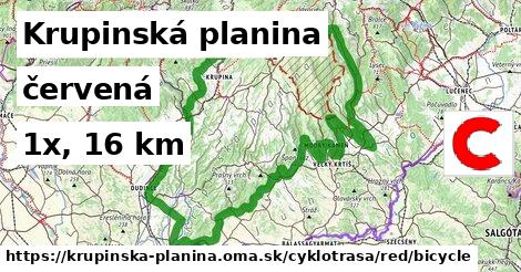 Krupinská planina Cyklotrasy červená bicycle