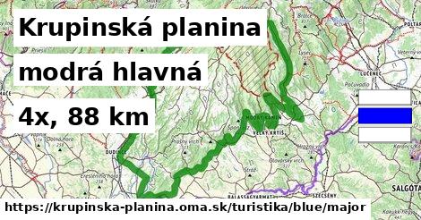 Krupinská planina Turistické trasy modrá hlavná