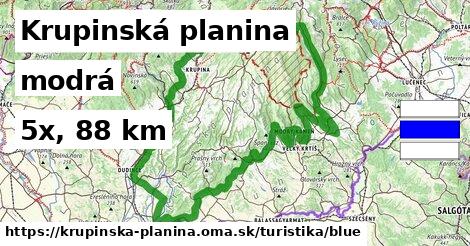 Krupinská planina Turistické trasy modrá 